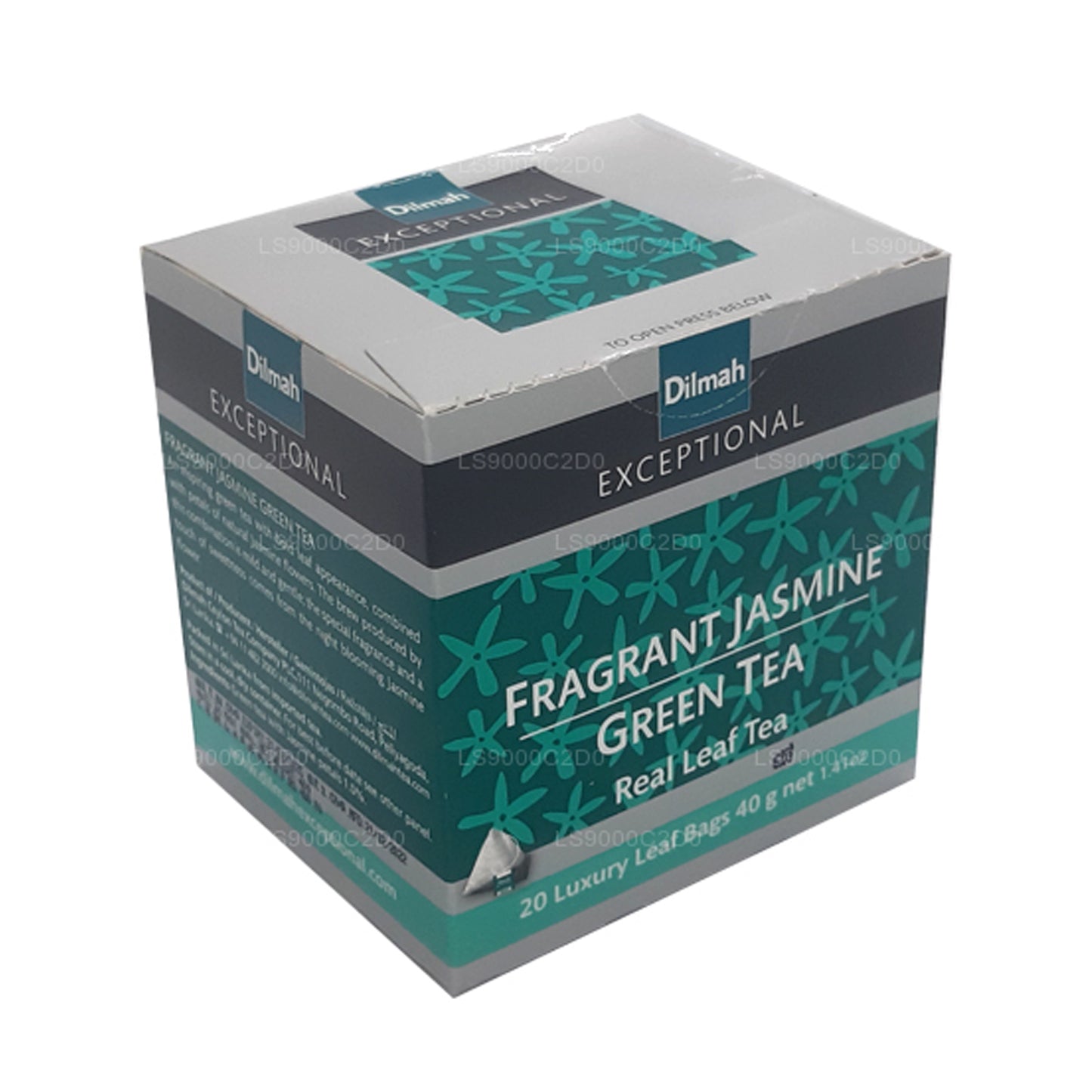 Té Dilmah con aroma excepcional de jazmín y hojas verdes reales (40 g), 20 bolsitas de té