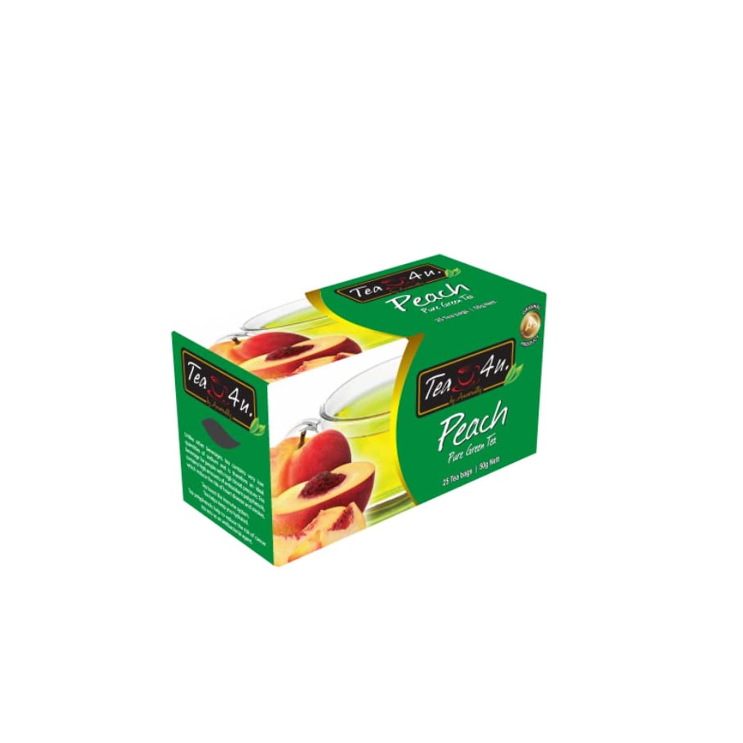 Té verde de melocotón Tea4U (50 g) 25 bolsitas de té