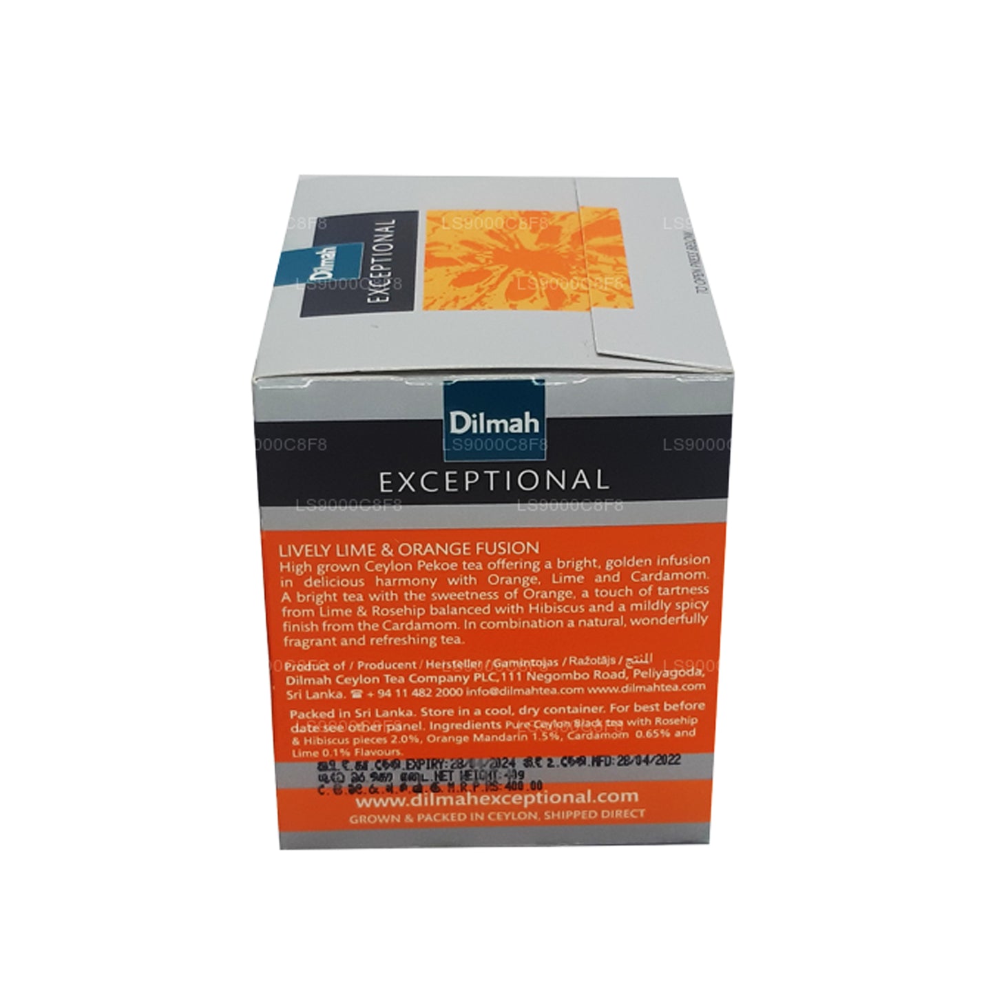 Dilmah Exceptional Lively Lime Fusion Té de hojas reales (40 g) 20 bolsitas de té