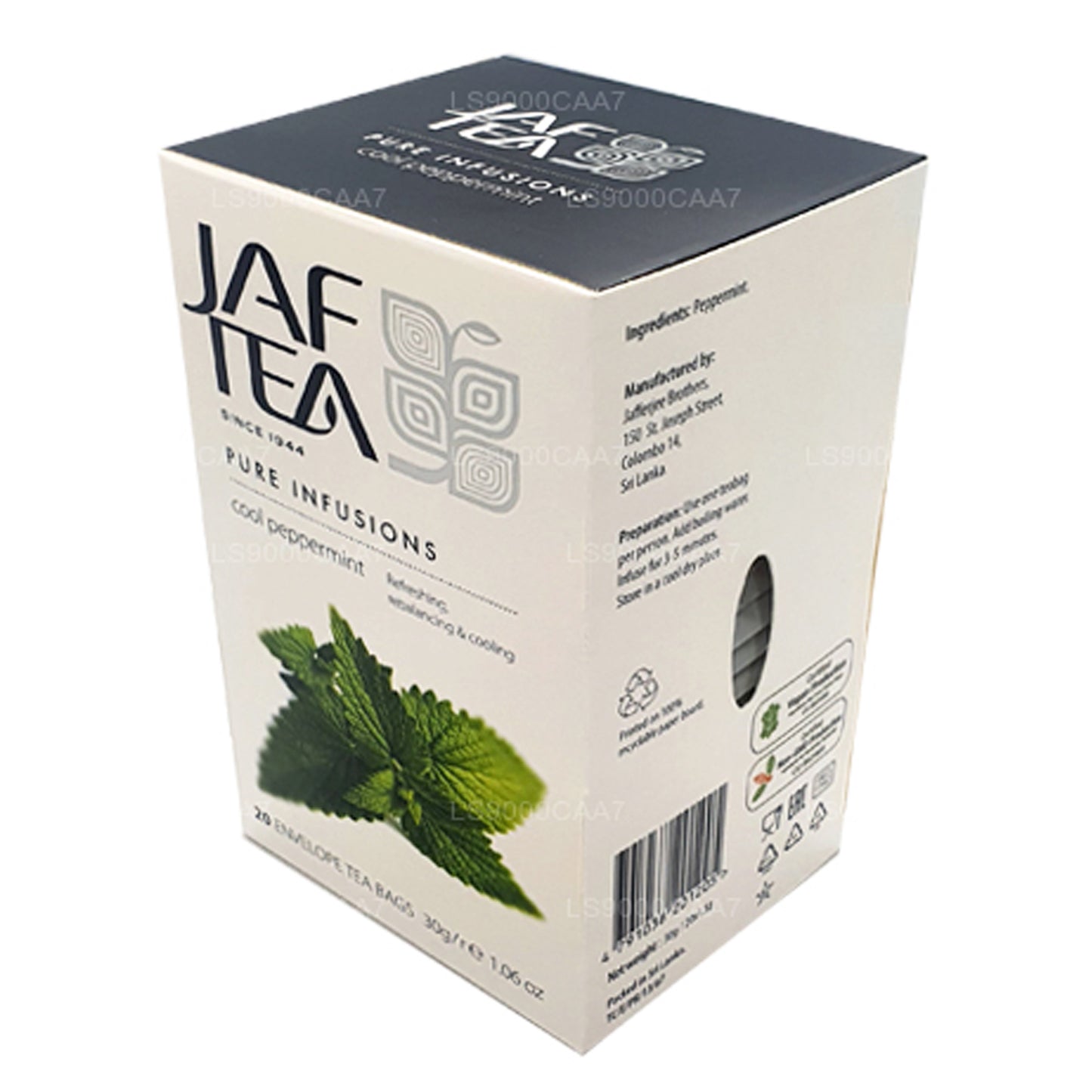 Bolsitas de té Jaf Tea Pure Infusions Collection Cool Mint en sobre (30 g)