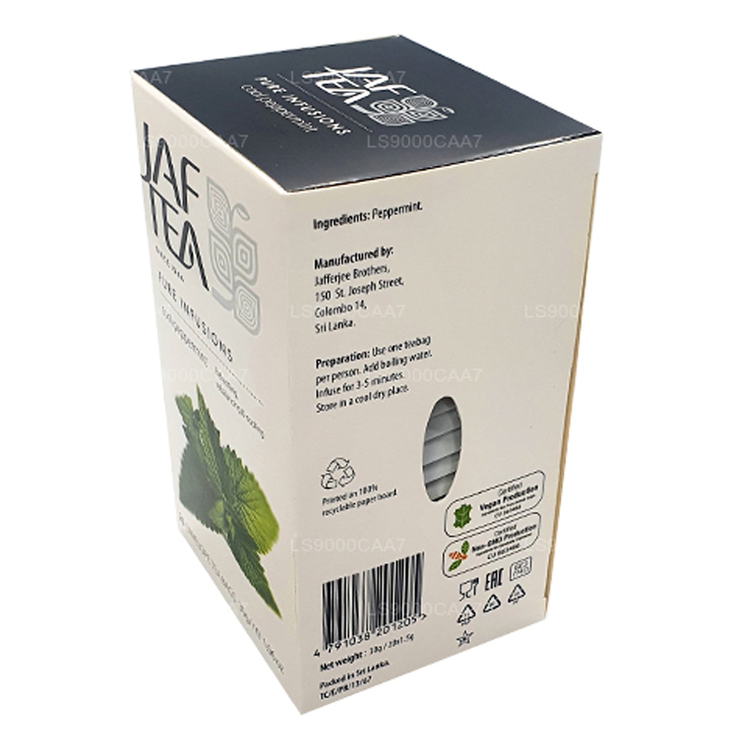 Bolsitas de té Jaf Tea Pure Infusions Collection Cool Mint en sobre (30 g)