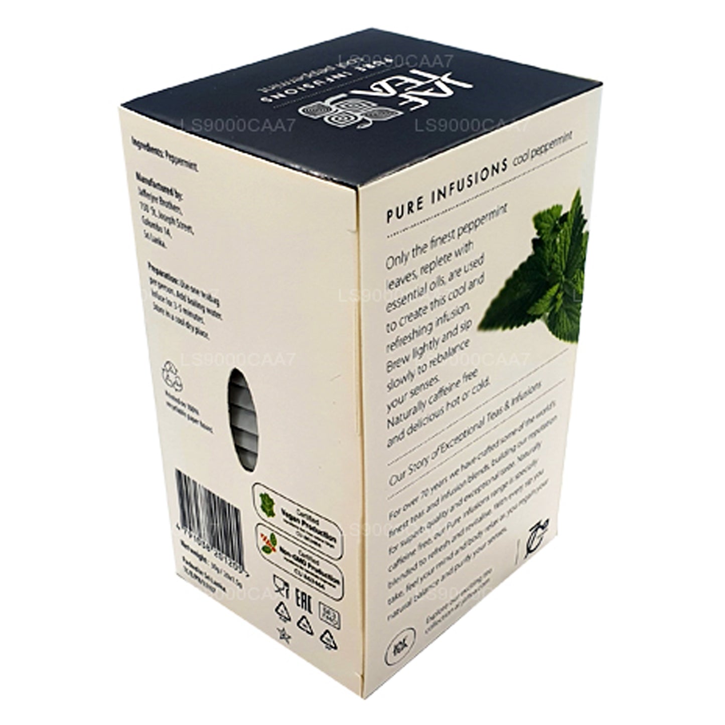 Bolsitas de té Jaf Tea Pure Infusions Collection Cool Mint en sobre (30 g)