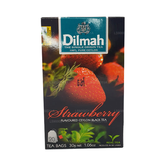 Té negro de Ceilán con sabor a fresa Dilmah (30 g) 20 bolsitas de té