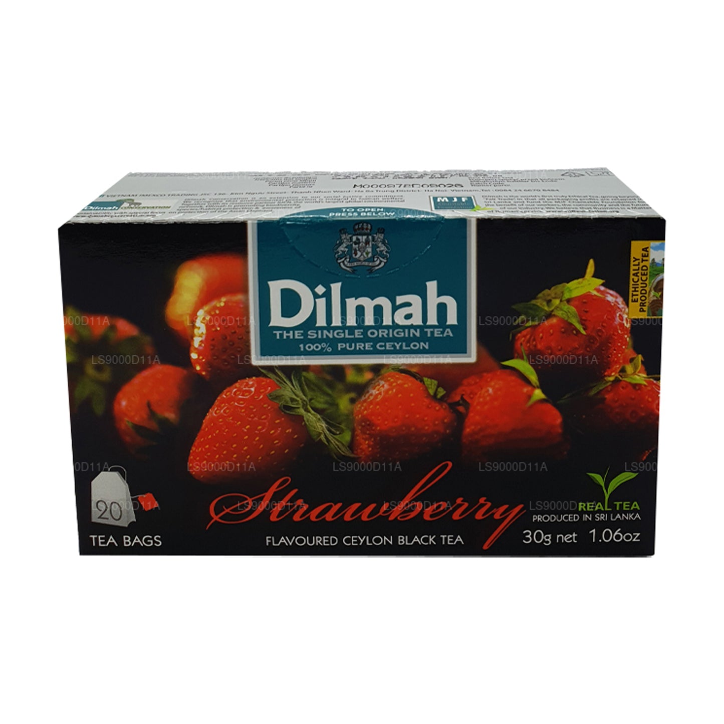 Té negro de Ceilán con sabor a fresa Dilmah (30 g) 20 bolsitas de té