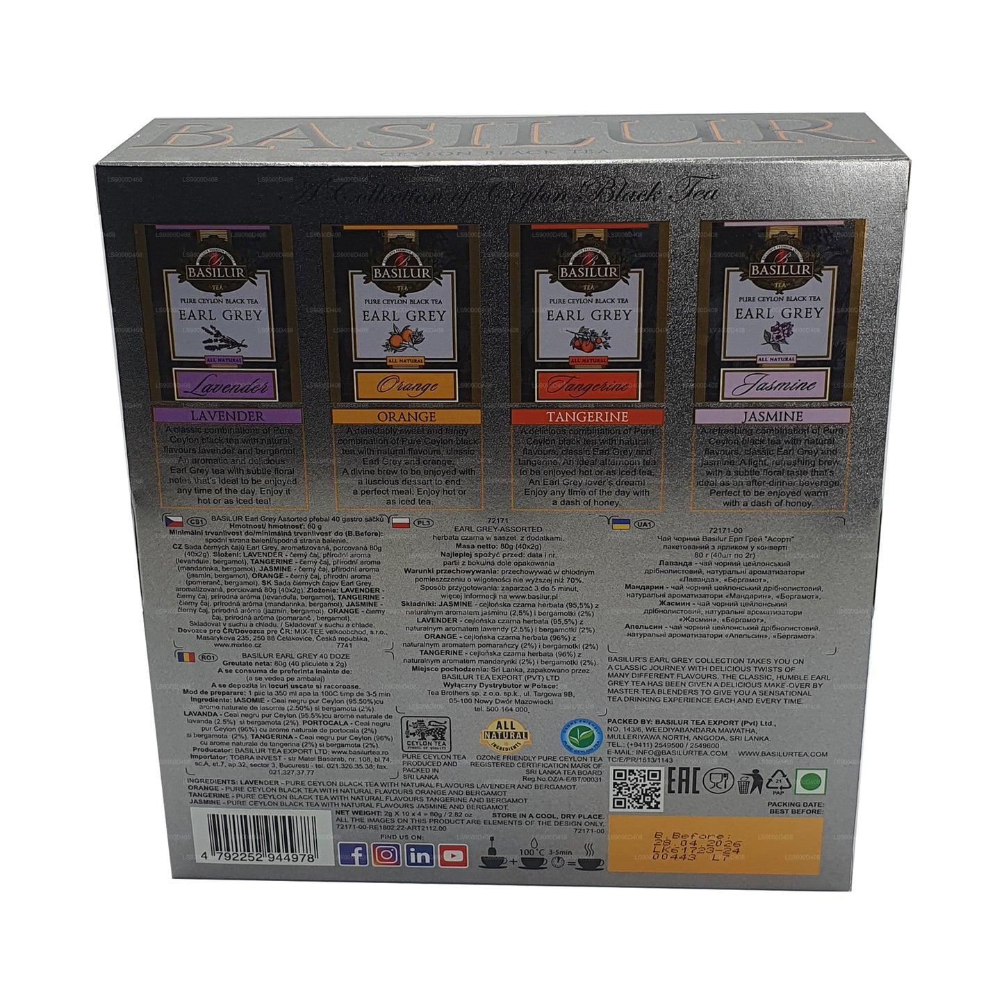 Colección Basilur Earl Grey surtida (80 g)