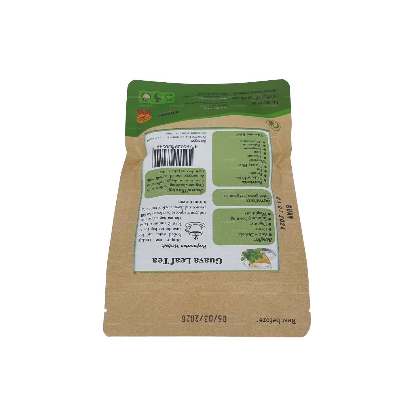 Té de hojas de guayaba Lifetone (30 g)