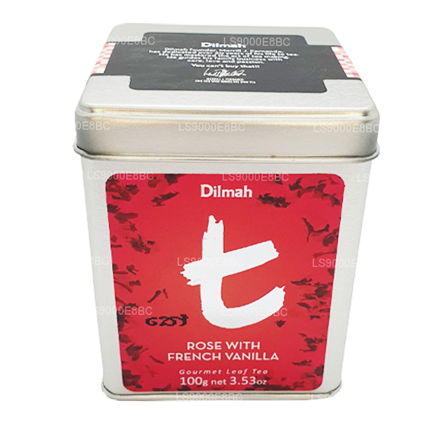 Té de rosas con hojas sueltas de vainilla francesa de la serie T de Dilmah (100 g)