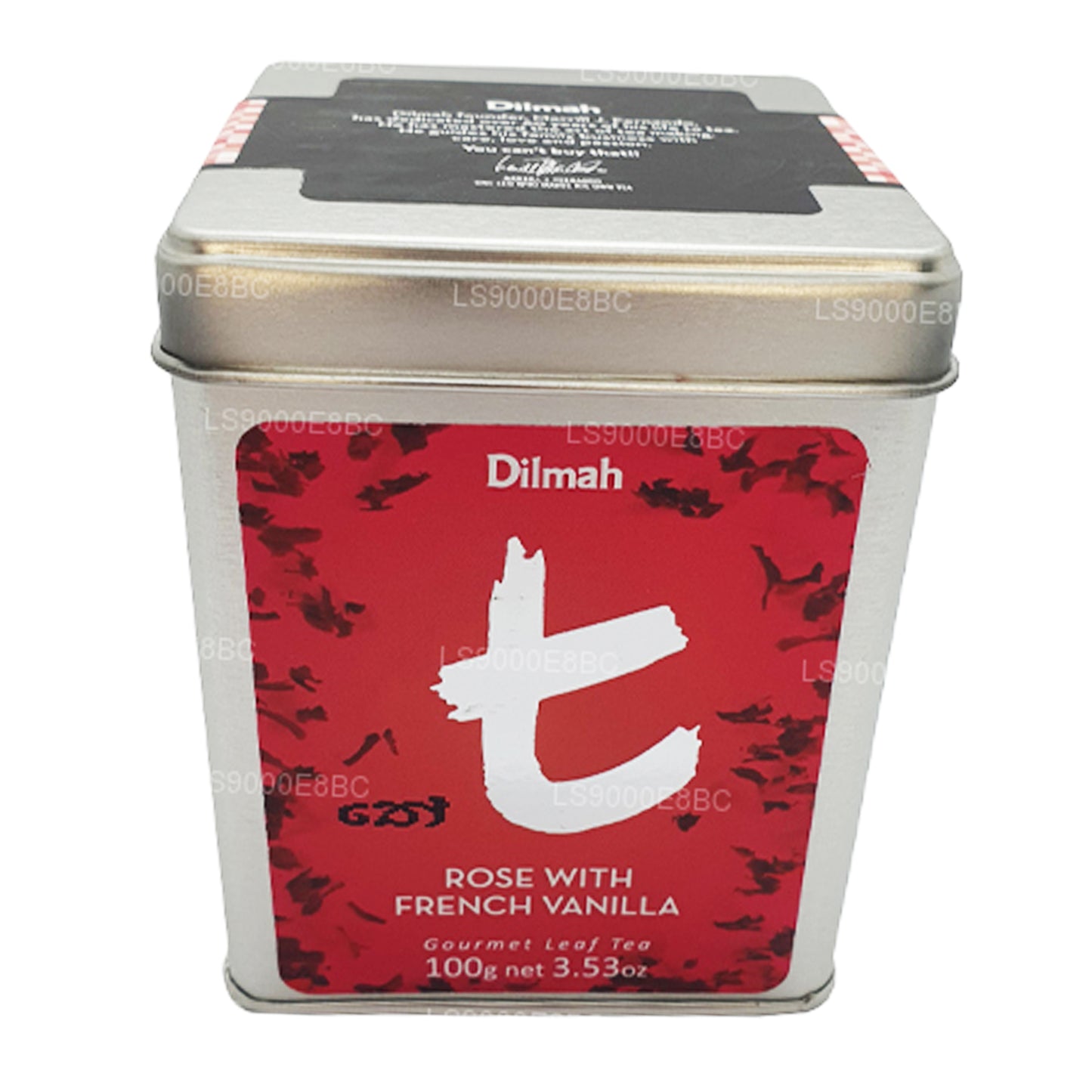 Té de rosas con hojas sueltas de vainilla francesa de la serie T de Dilmah (100 g)