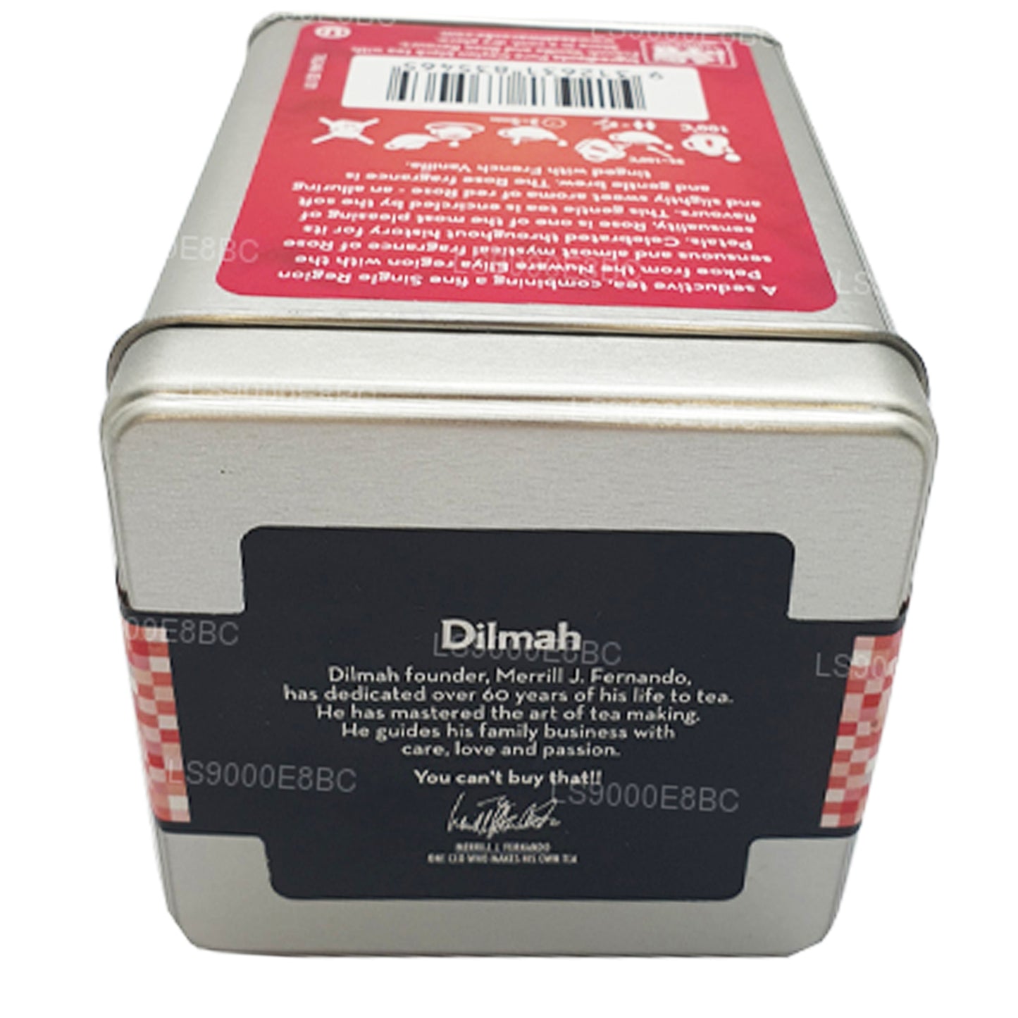 Té de rosas con hojas sueltas de vainilla francesa de la serie T de Dilmah (100 g)