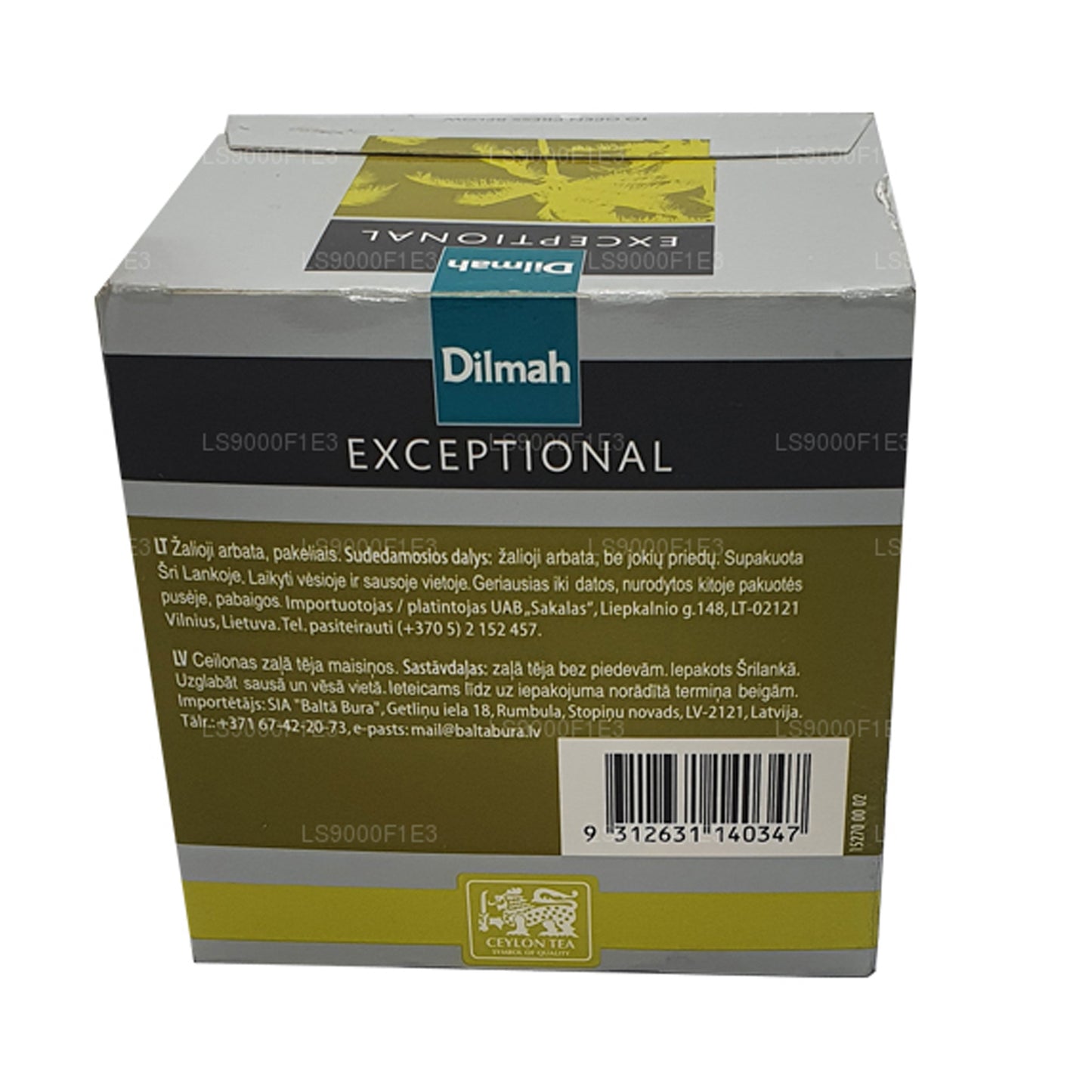 Té verde Dilmah Exceptional de Ceilán (40 g), 20 bolsitas de té