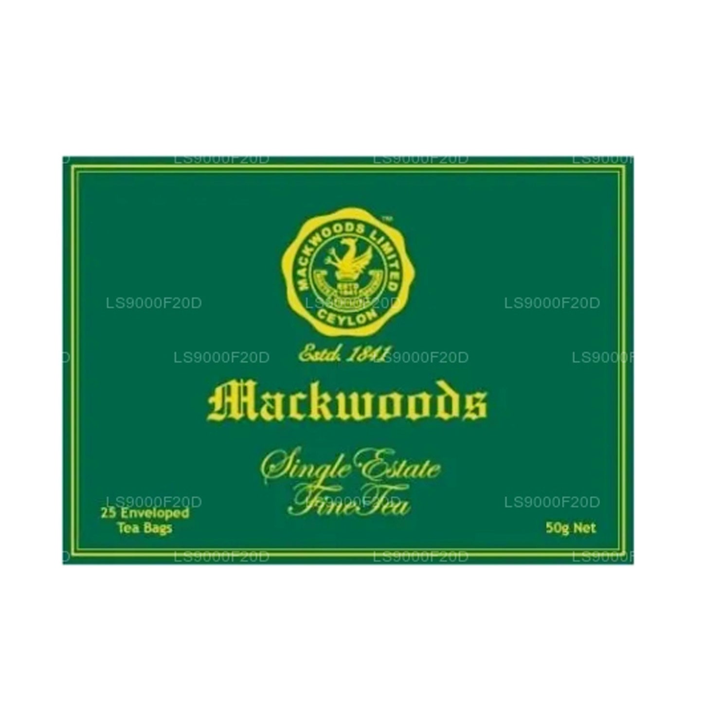 Té negro fino Mackwoods Classic, en 25 bolsas de té envueltas (50 g)