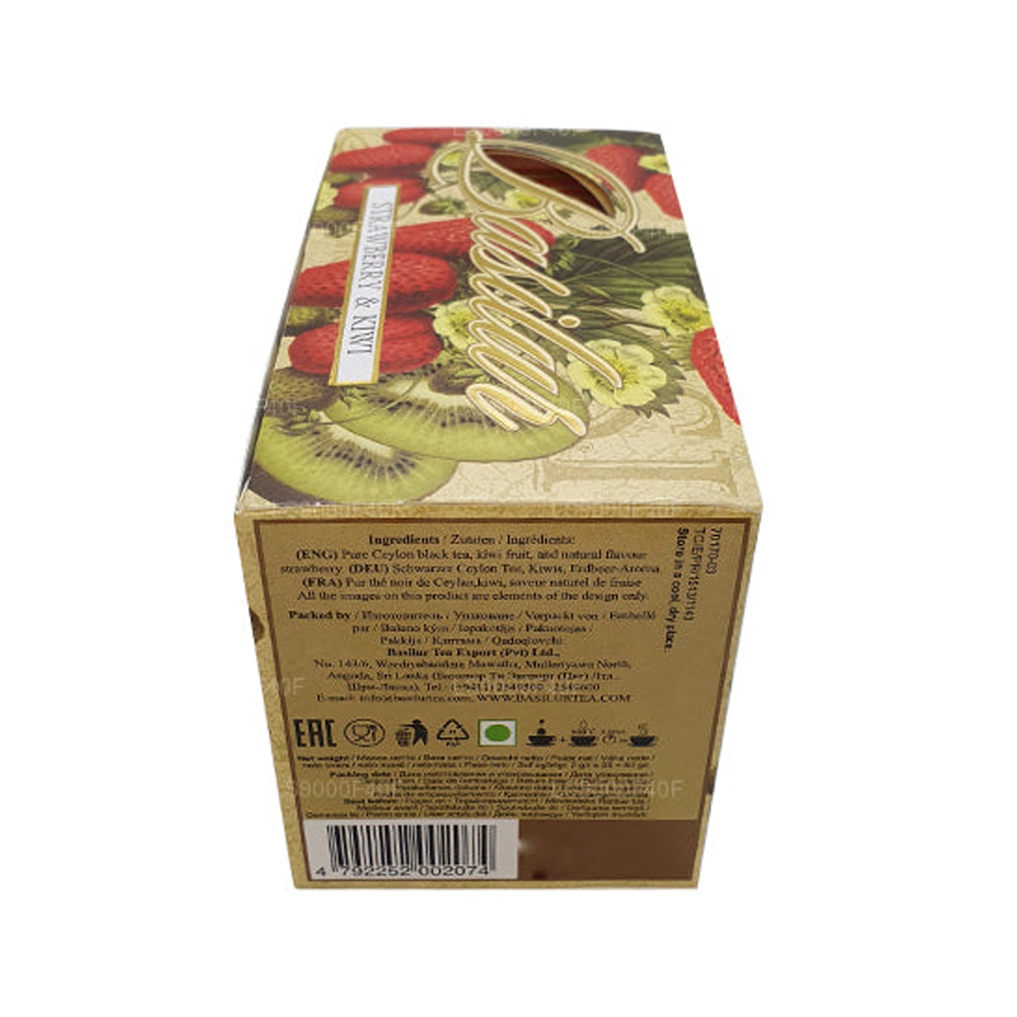 20 bolsitas de té Basilur de fresa y kiwi (50 g)