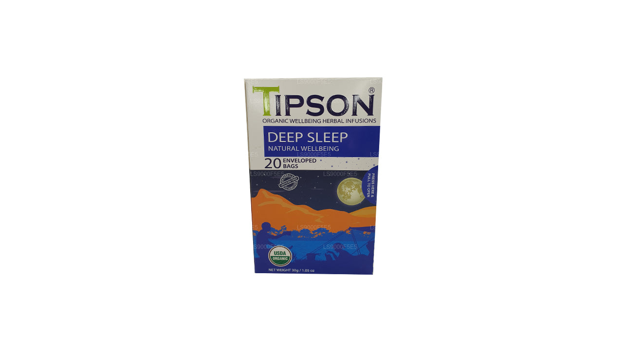 Tipson Organic Deep Sleep Natural Wellbeing, 20 bolsas envueltas (30 g)