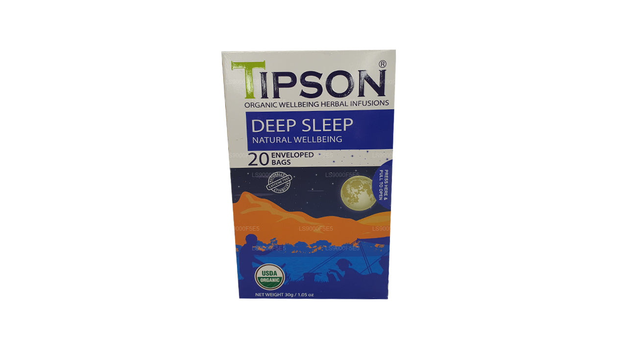 Tipson Organic Deep Sleep Natural Wellbeing, 20 bolsas envueltas (30 g)