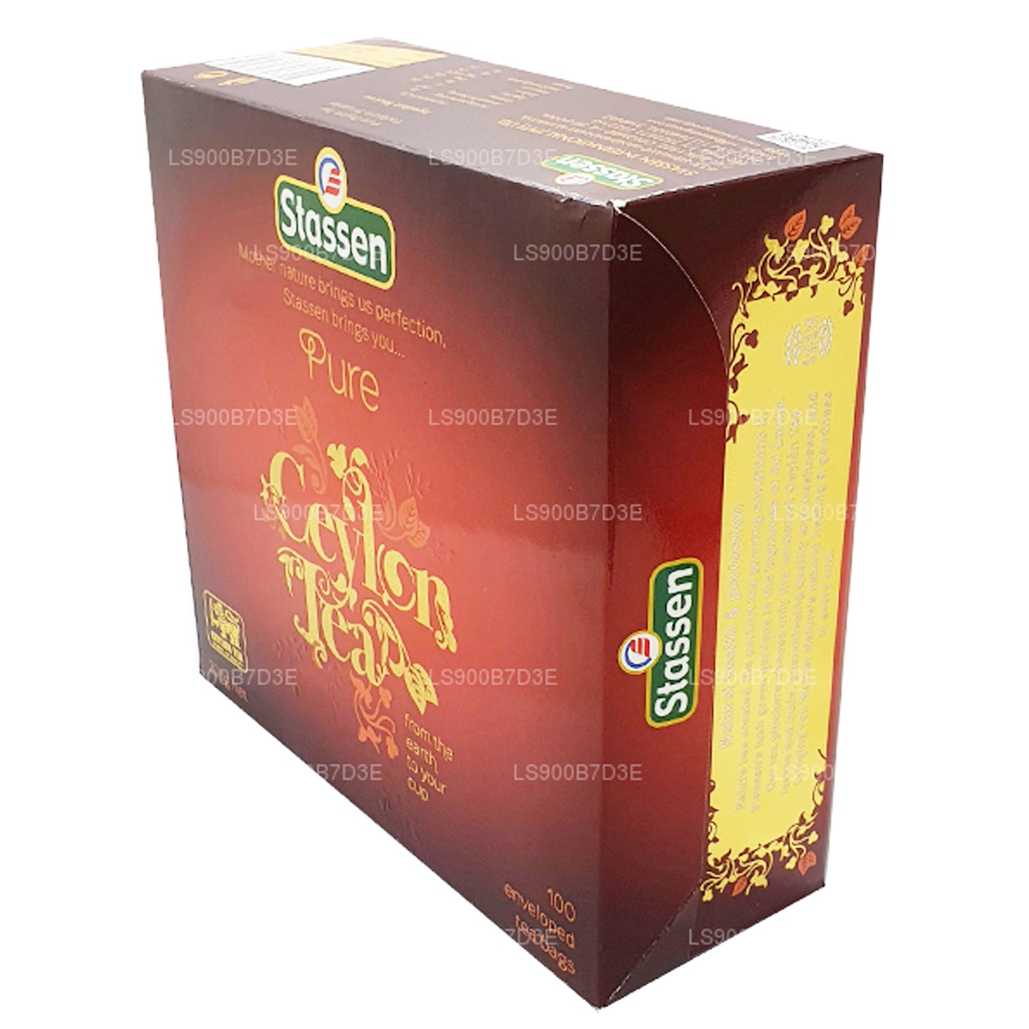 Té negro puro de Ceilán de Stassen (200 g) 100 bolsitas de té