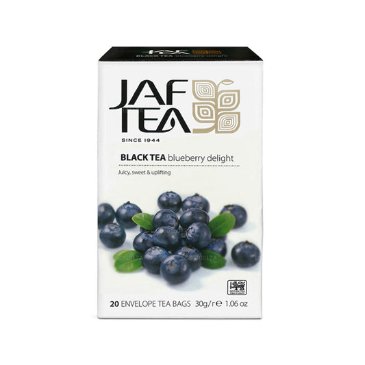 Té negro Blueberry Delight de la colección Pure Fruits de Jaf Tea (30 g), 20 bolsitas de té