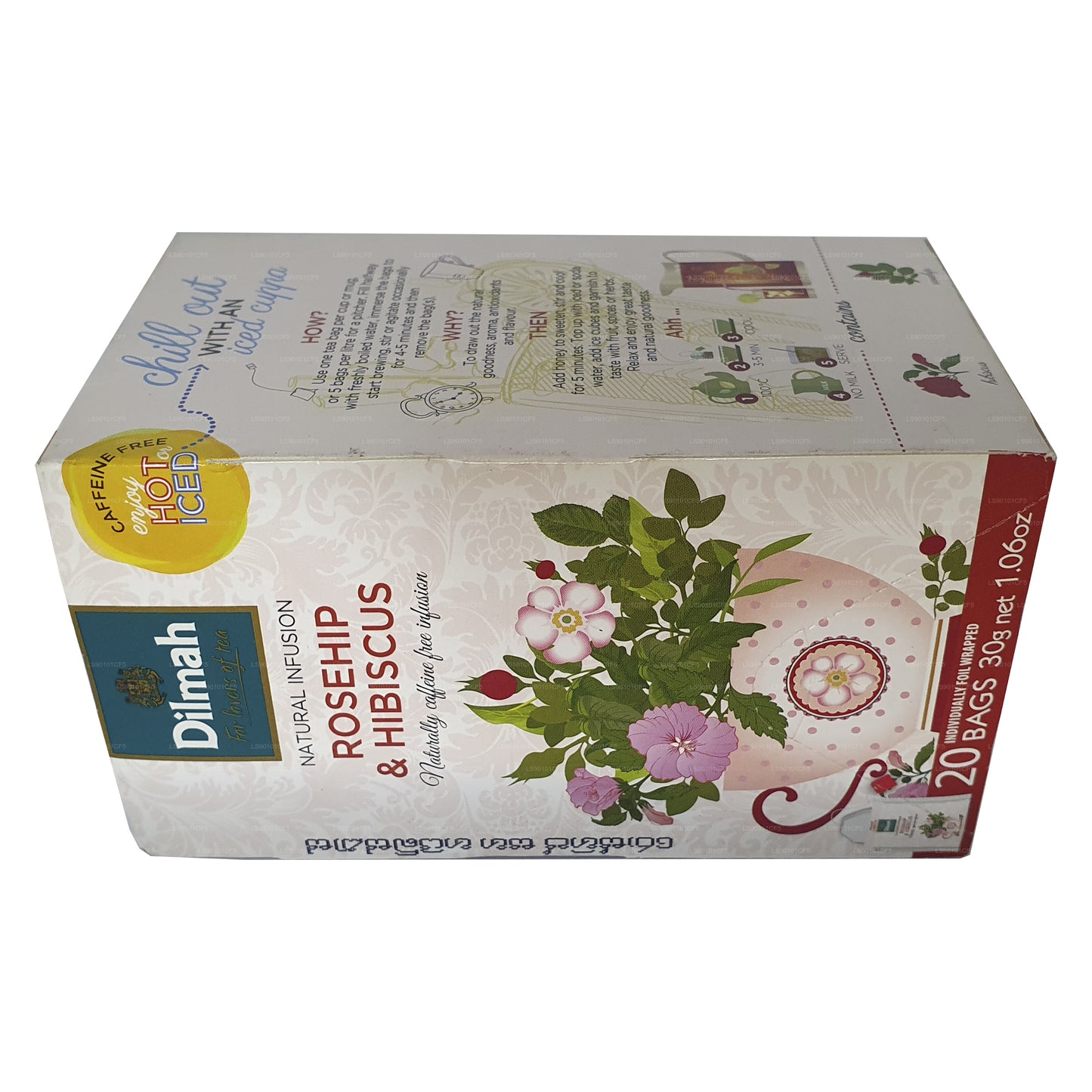 Té negro Dilmah con sabor a rosa mosqueta e hibisco (30 g)