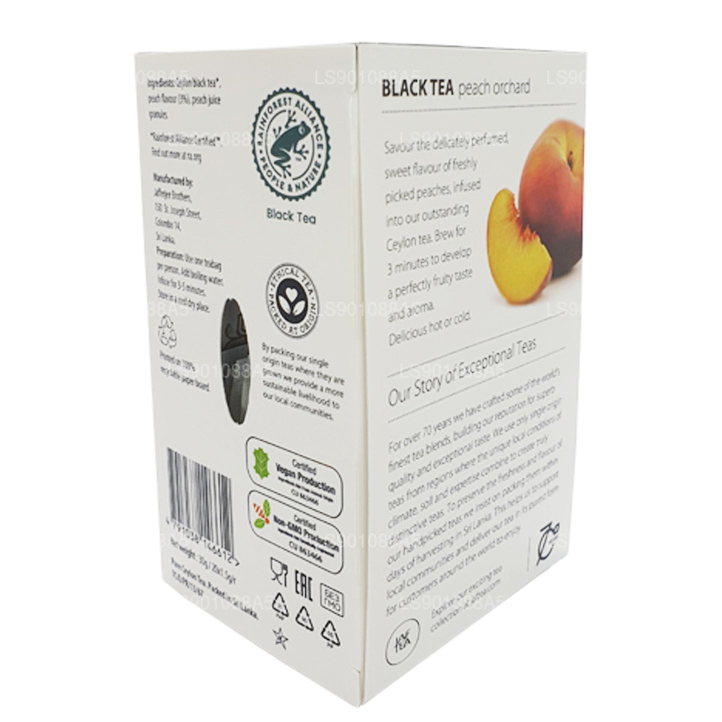 Té negro Jaf Tea Pure Fruits Collection Peach Orchard (30 g), 20 bolsitas de té