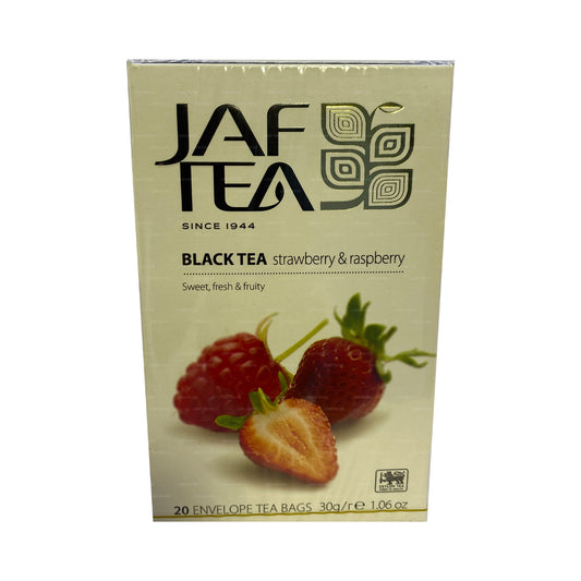 Té negro de fresa y frambuesa Jaf Tea Pure Fruits Collection (30 g), 20 bolsitas de té
