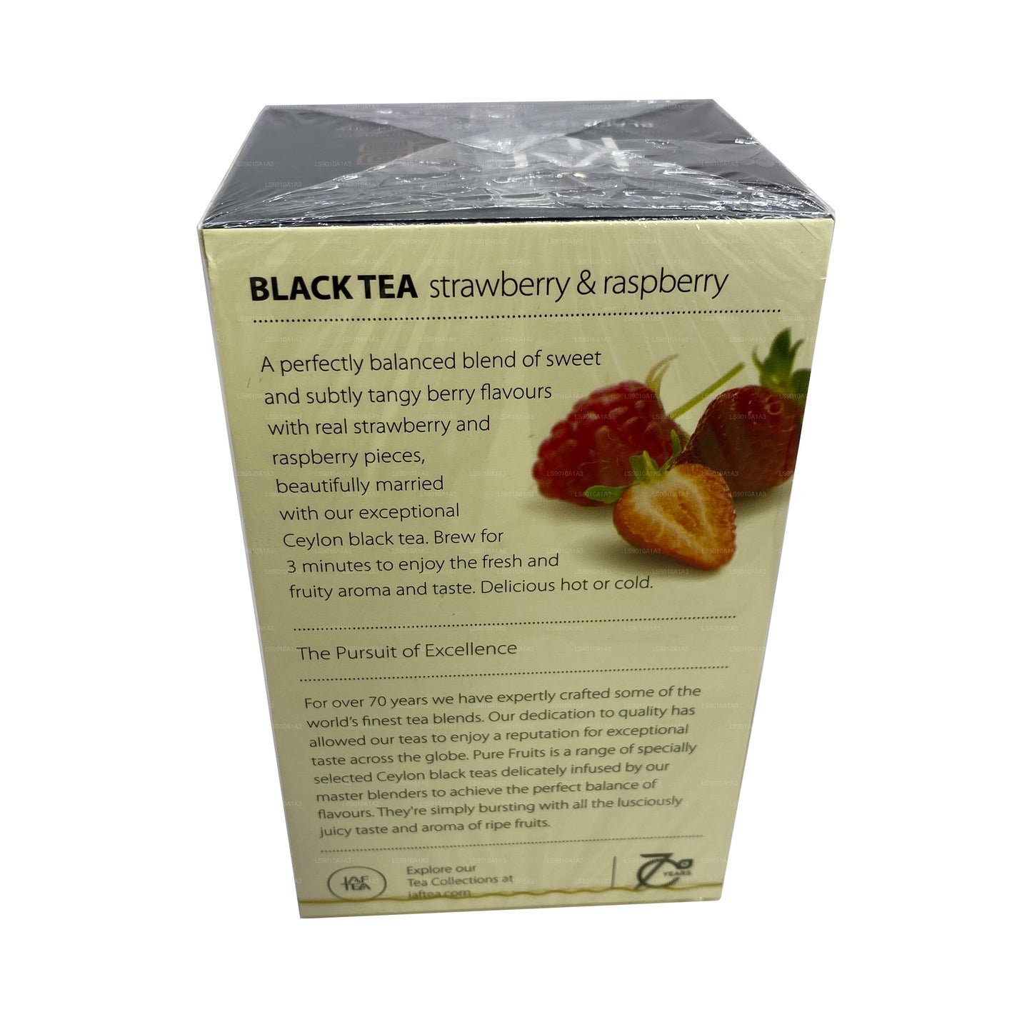 Té negro de fresa y frambuesa Jaf Tea Pure Fruits Collection (30 g), 20 bolsitas de té