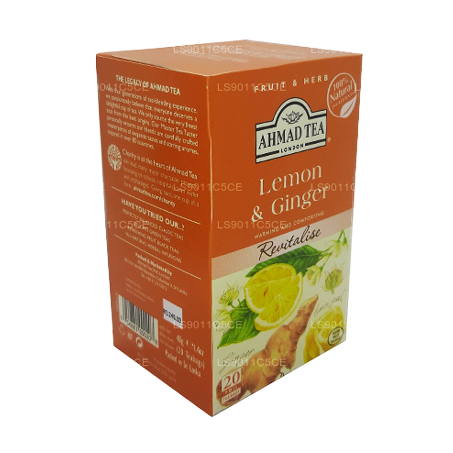 Té de limón y jengibre Ahmad (40 g), 20 bolsitas de aluminio