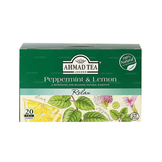 Té de menta y limón Ahmad Tea (40 g), 20 bolsitas de aluminio