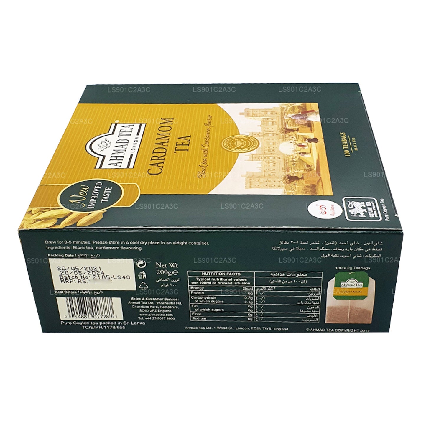 Té de cardamomo Ahmad Tea (50 g), 25 bolsitas de té