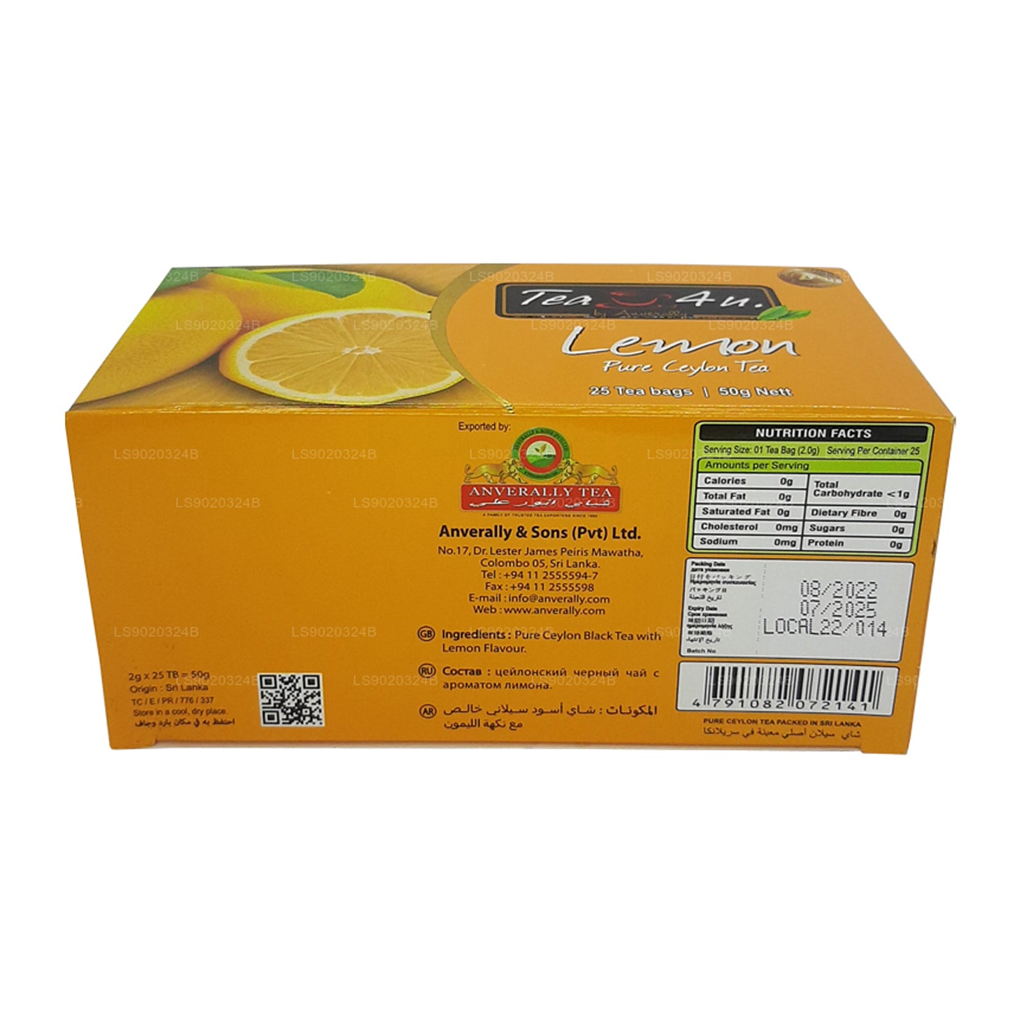 Té de limón Tea4U (50 g) 25 bolsitas de té