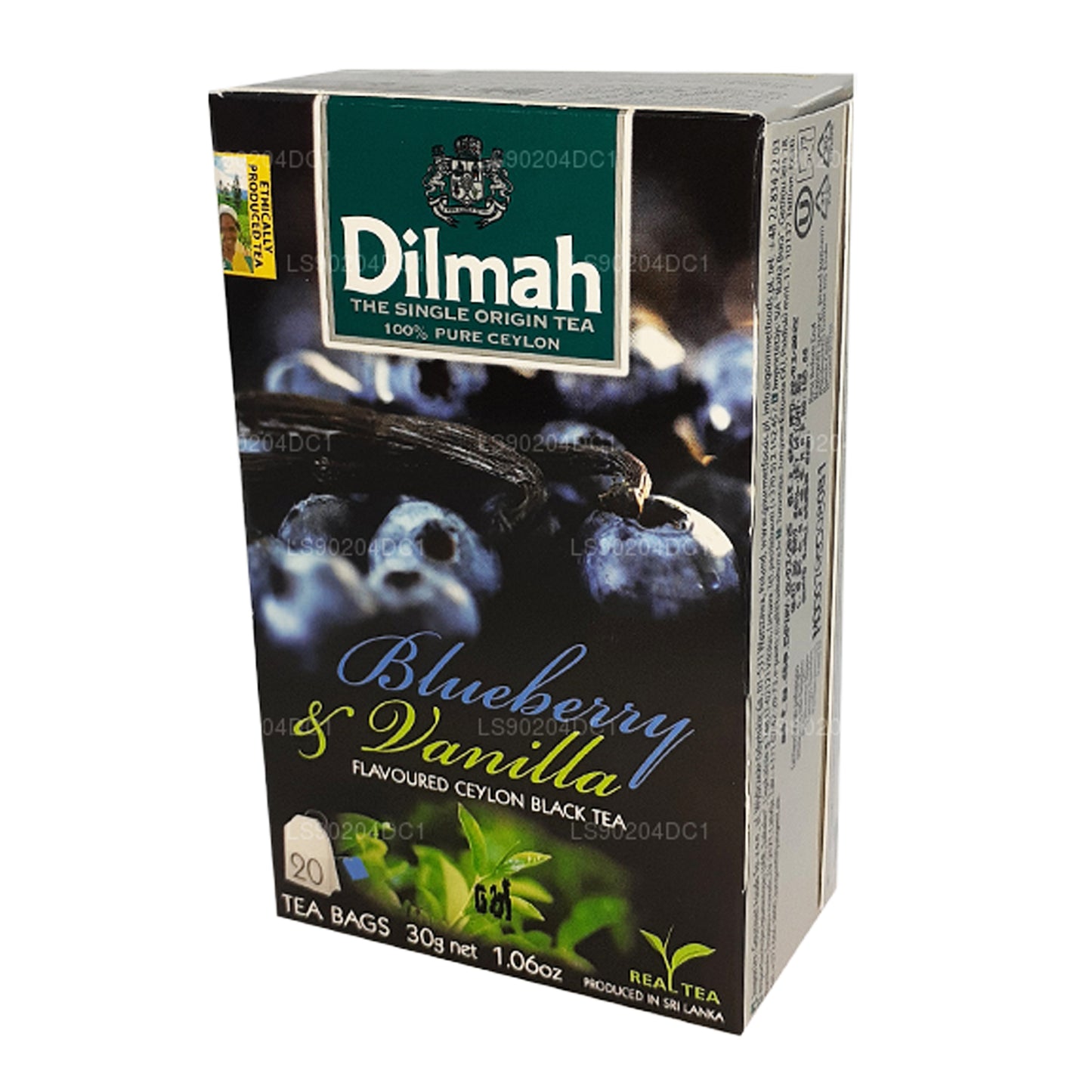 Té Dilmah con sabor a arándanos y vainilla (40 g) 20 bolsitas de té