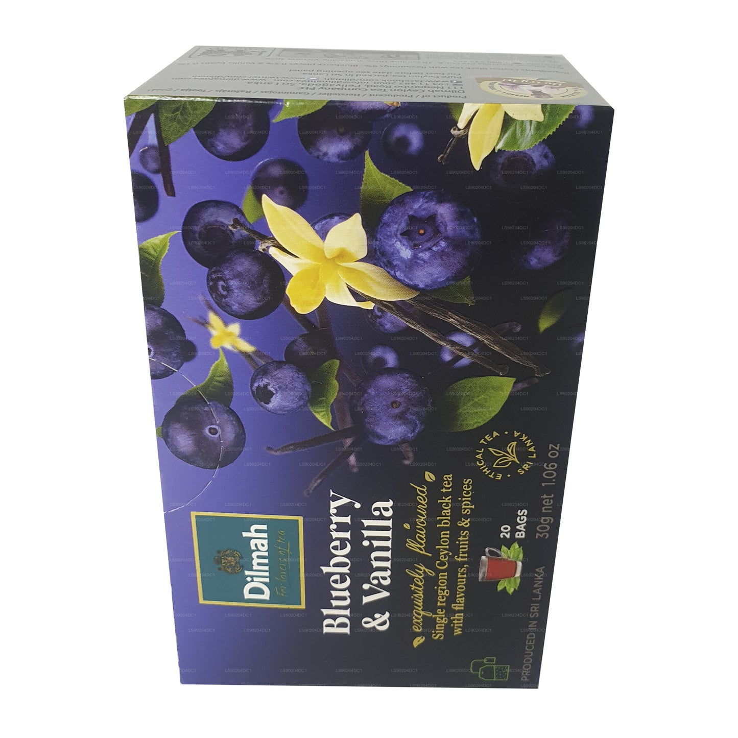 Té Dilmah con sabor a arándanos y vainilla (40 g) 20 bolsitas de té