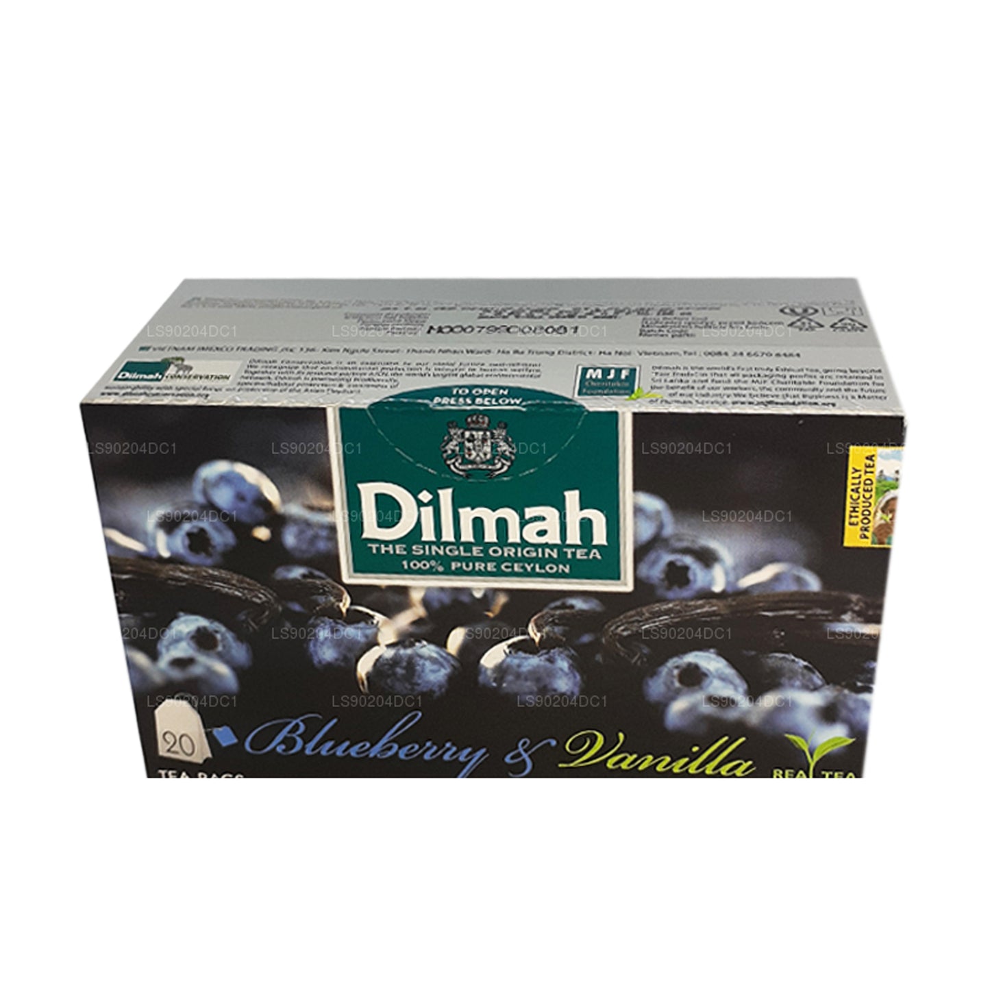 Té Dilmah con sabor a arándanos y vainilla (40 g) 20 bolsitas de té