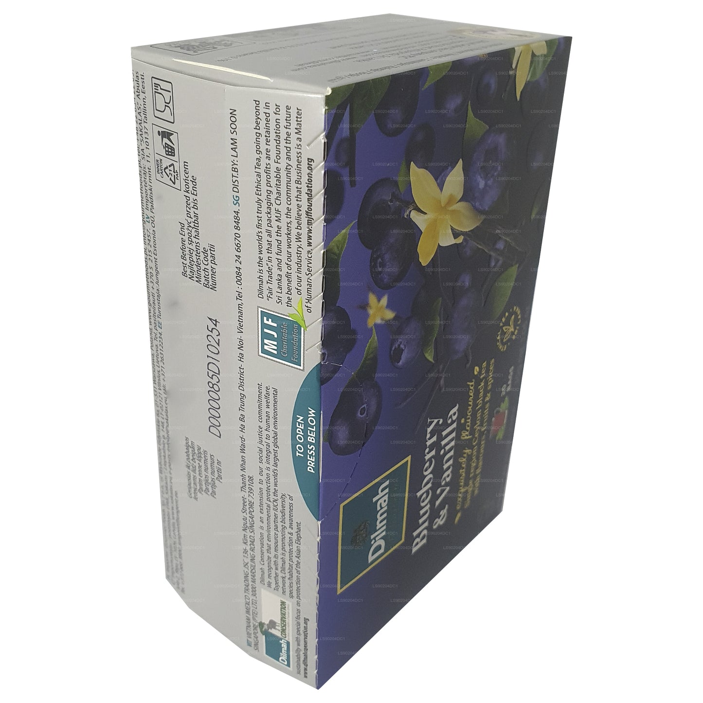 Té Dilmah con sabor a arándanos y vainilla (40 g) 20 bolsitas de té