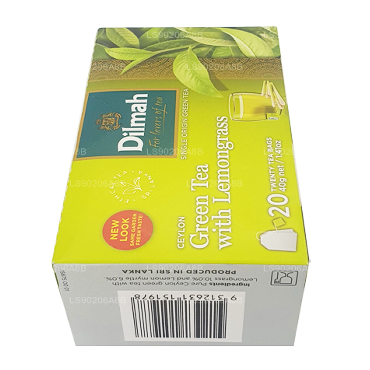 Té verde puro de Ceilán Dilmah con té de citronela (40 g) 20 bolsitas de té