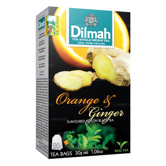 Té Dilmah con sabor a naranja y jengibre (30 g) 20 bolsitas de té