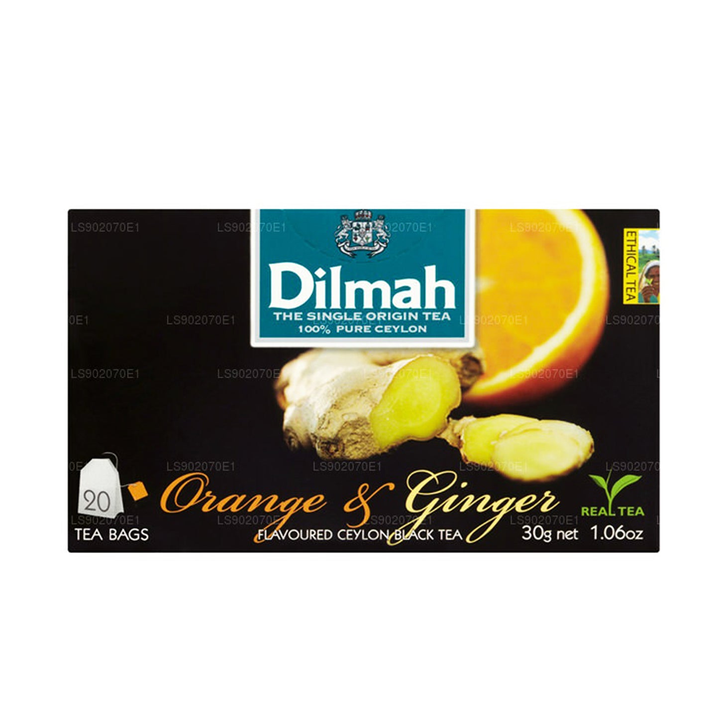 Té Dilmah con sabor a naranja y jengibre (30 g) 20 bolsitas de té