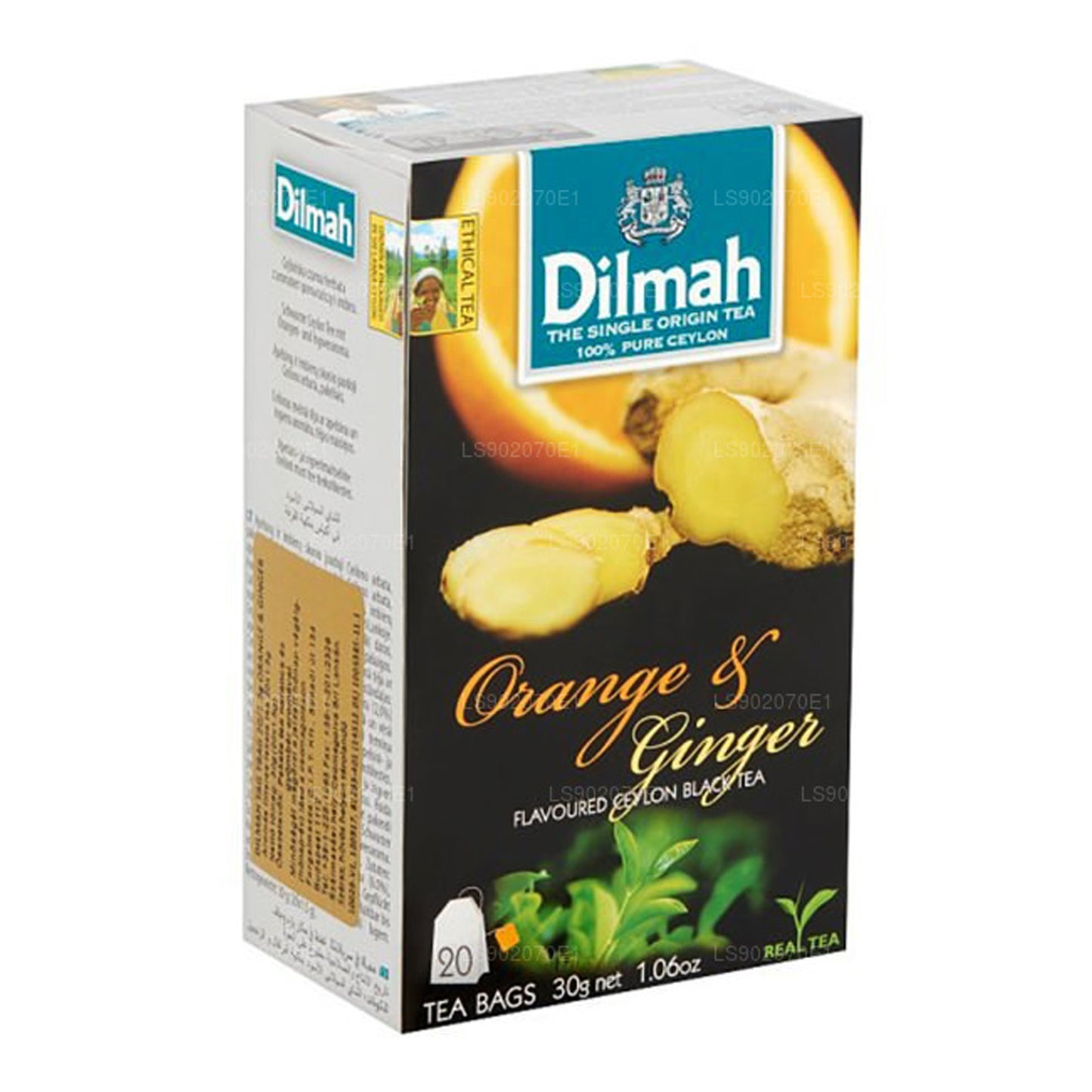 Té Dilmah con sabor a naranja y jengibre (30 g) 20 bolsitas de té