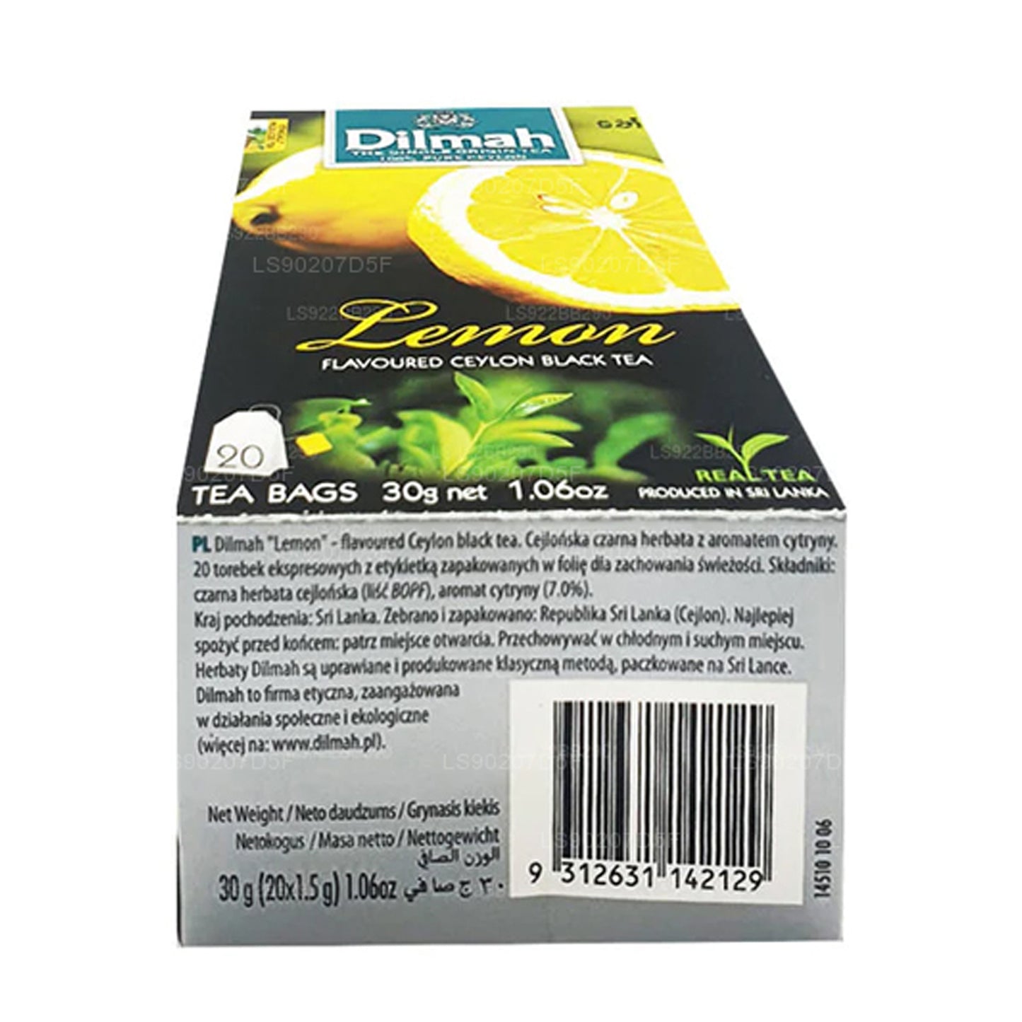 Té Dilmah con sabor a limón (30 g) 20 bolsitas de té