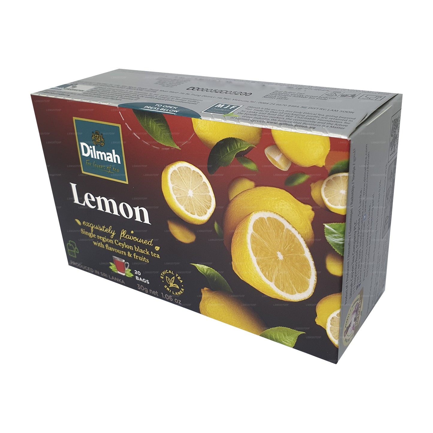 Té Dilmah con sabor a limón (30 g) 20 bolsitas de té