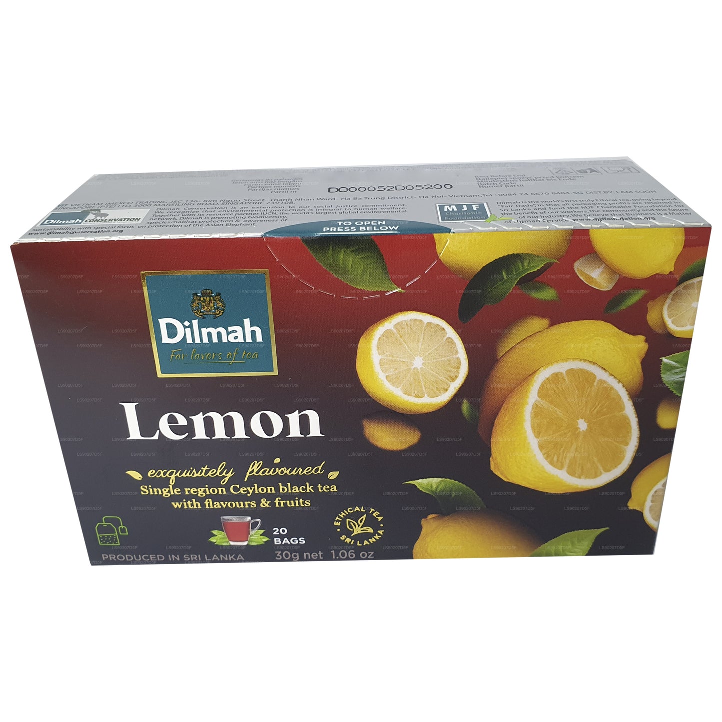 Té Dilmah con sabor a limón (30 g) 20 bolsitas de té