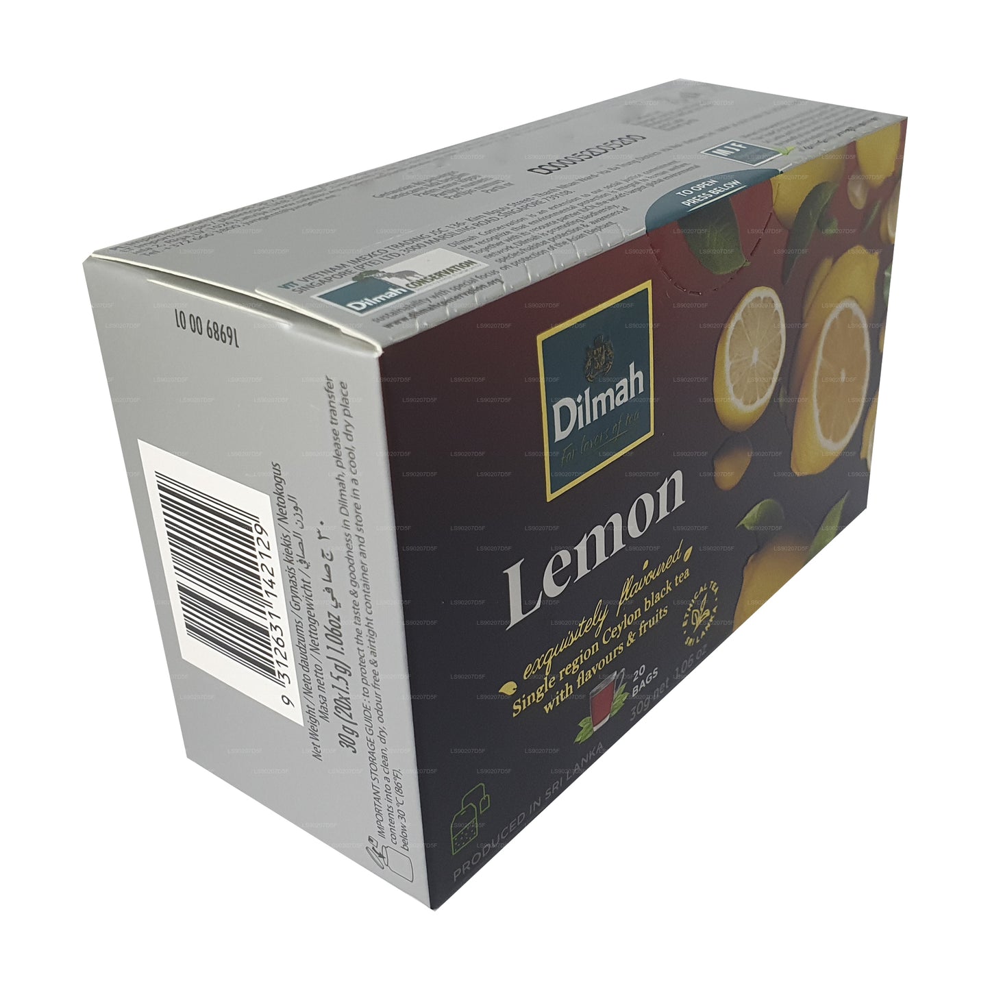 Té Dilmah con sabor a limón (30 g) 20 bolsitas de té