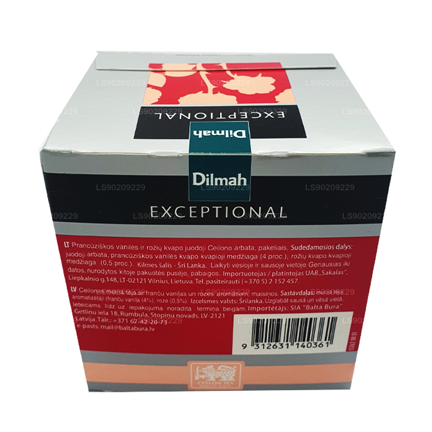 Dilmah Exceptional Rose con vainilla francesa (40 g), 20 bolsitas de té