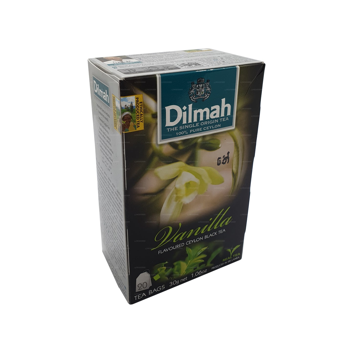 Té Dilmah con sabor a vainilla (40 g) 20 bolsitas de té