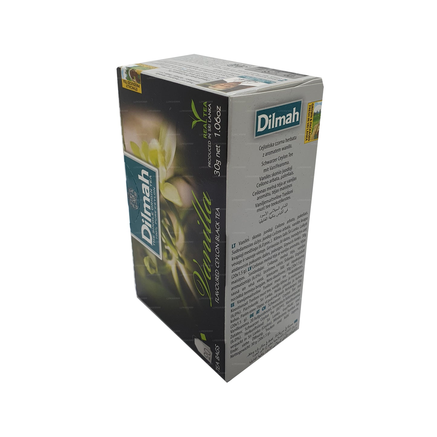 Té Dilmah con sabor a vainilla (40 g) 20 bolsitas de té