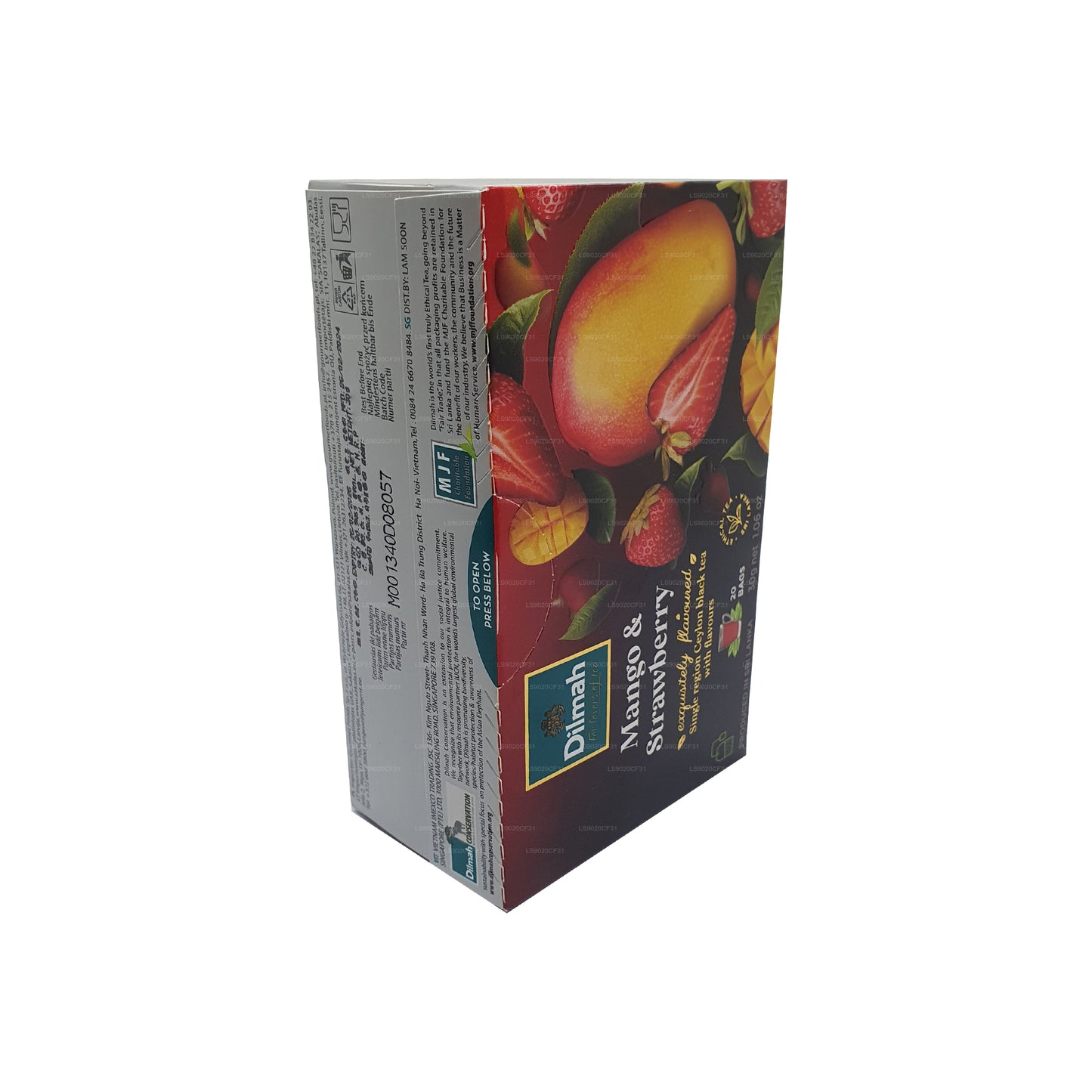 Té Dilmah con sabor a mango y fresa (30 g) 20 bolsitas de té