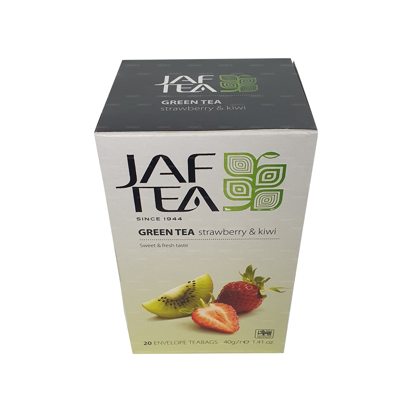 Jaf Tea Pure Green Collection Té verde de fresa y kiwi (40 g) 20 bolsitas de té