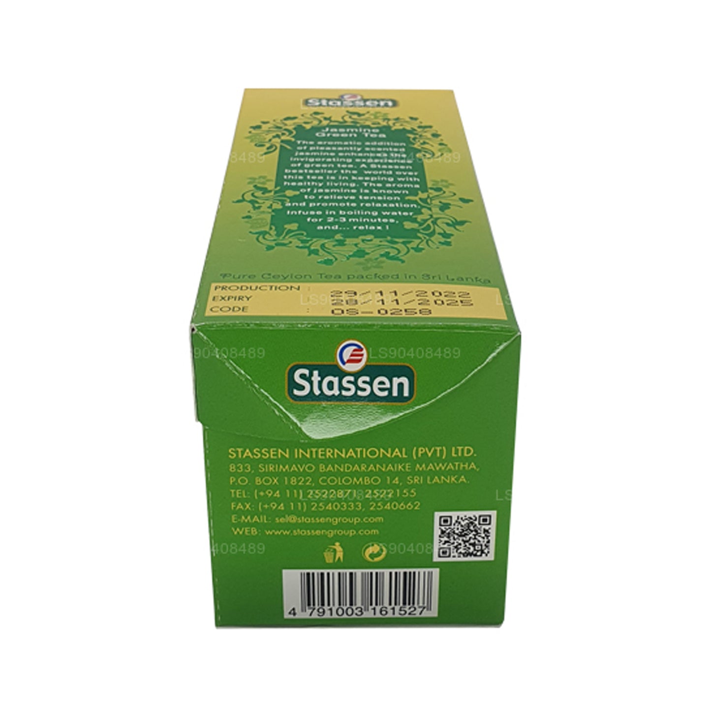 Té verde Stassen Jasmine (37,5 g) 25 bolsitas de té