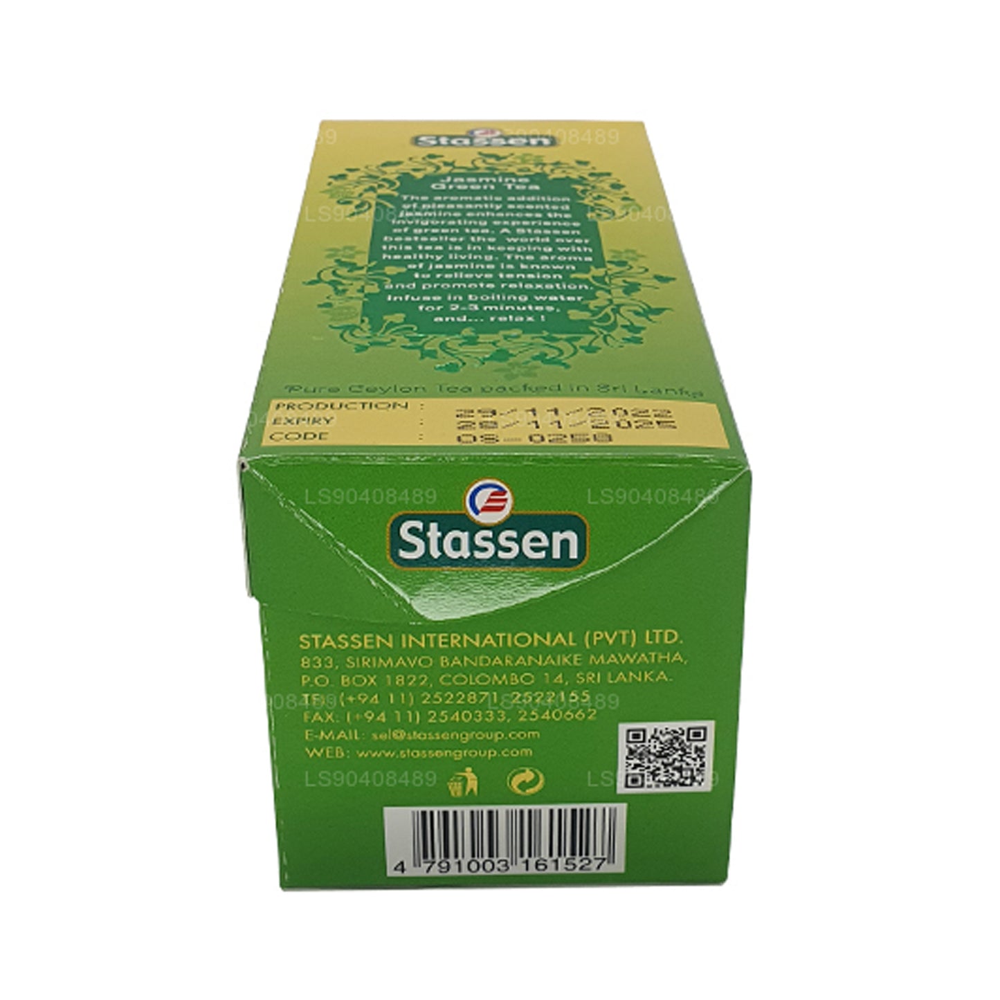 Té verde Stassen Jasmine (37,5 g) 25 bolsitas de té