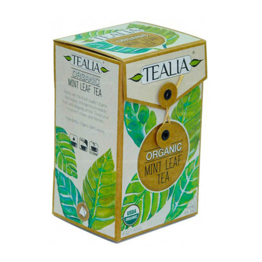 Hoja de menta orgánica Tealia (40 g), 20 bolsitas de té piramidales