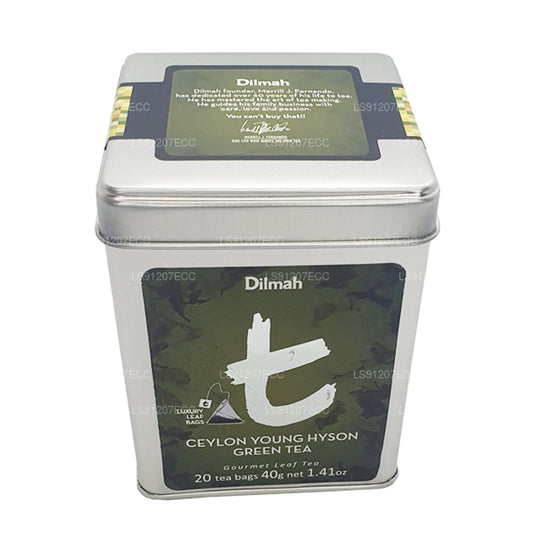 Té verde Dilmah T-series Ceylon Young Hyson (40 g) 20 bolsitas de té