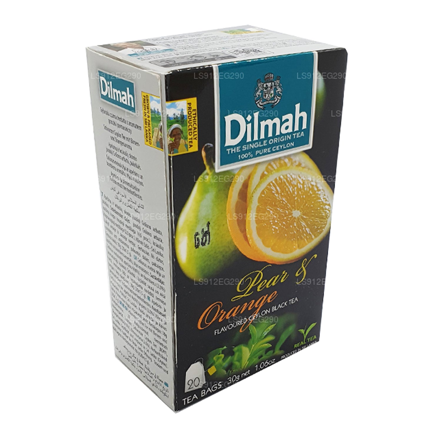 Té negro de Ceilán Dilmah con sabor a pera y naranja (30 g) 20 bolsitas de té